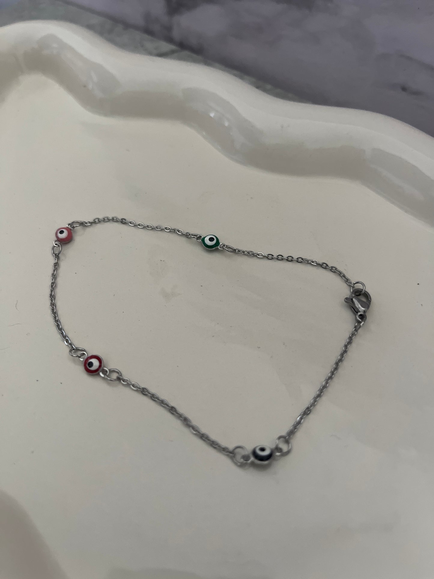 Tobillera plateado de ojo