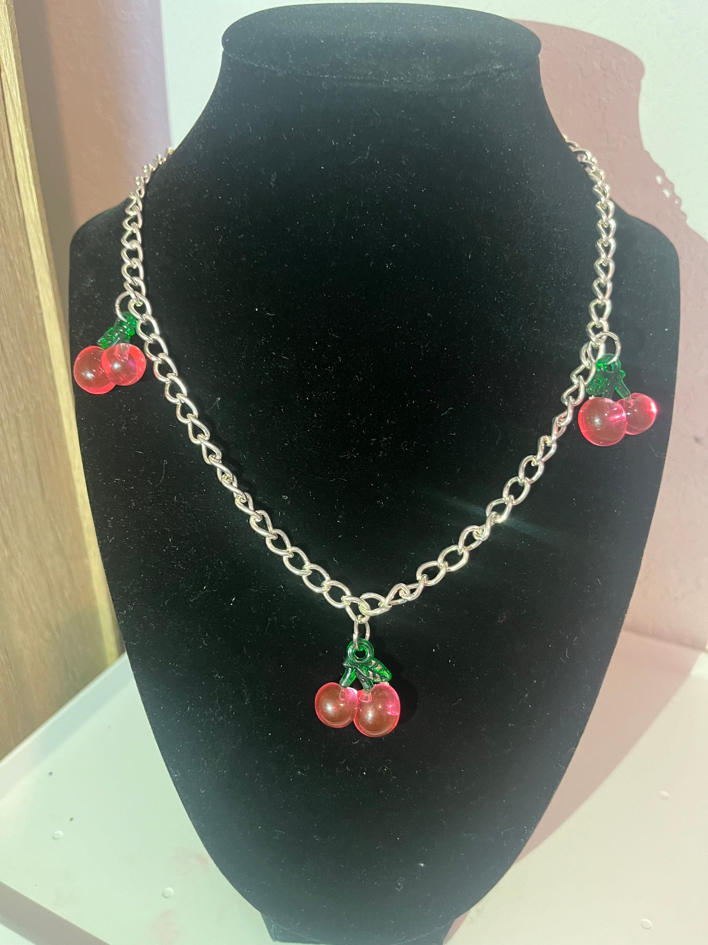 Pink Cherries Necklace.