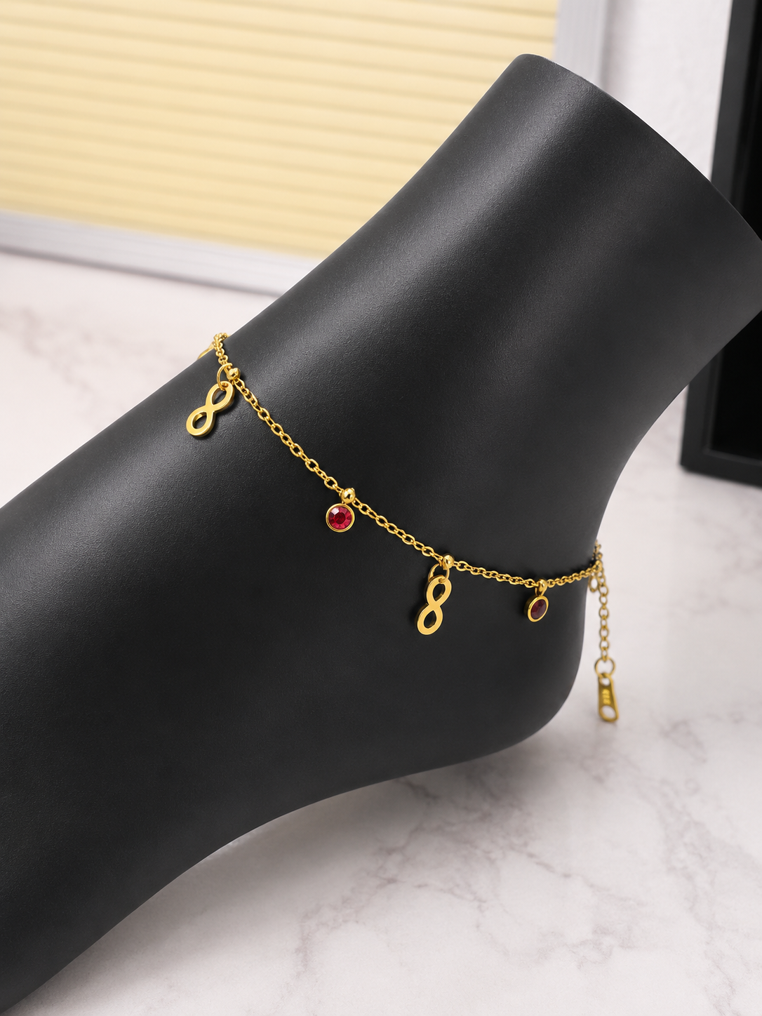 Tobillera Infinito con Cristales Multicolor – Elegancia y Color