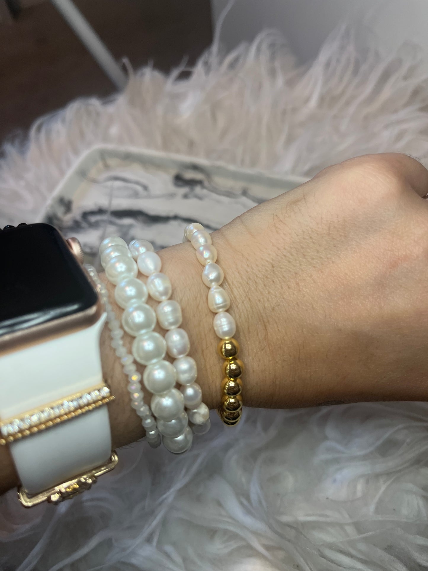 Gold & Pearl Bracelet