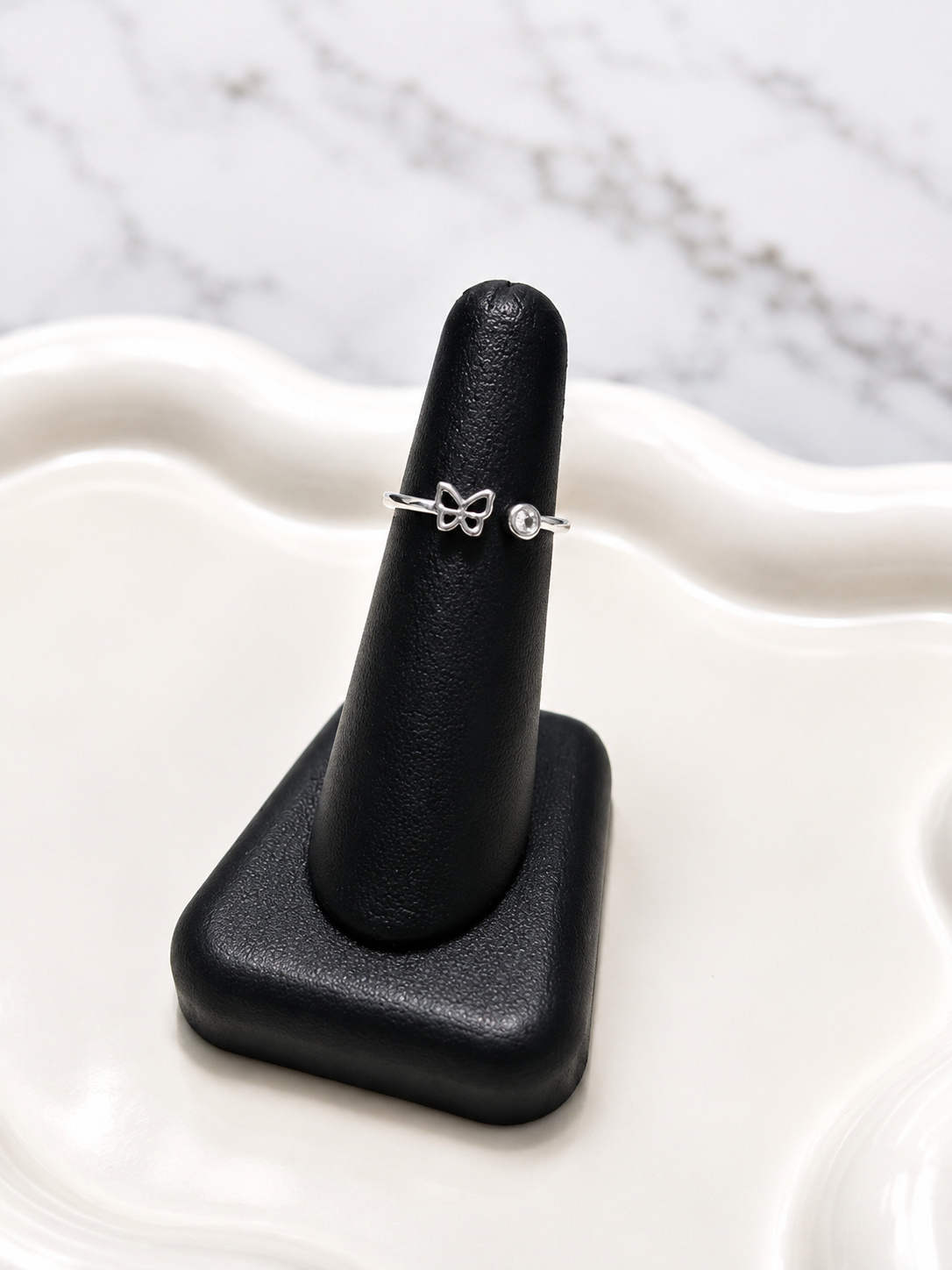 Butterfly silver ring