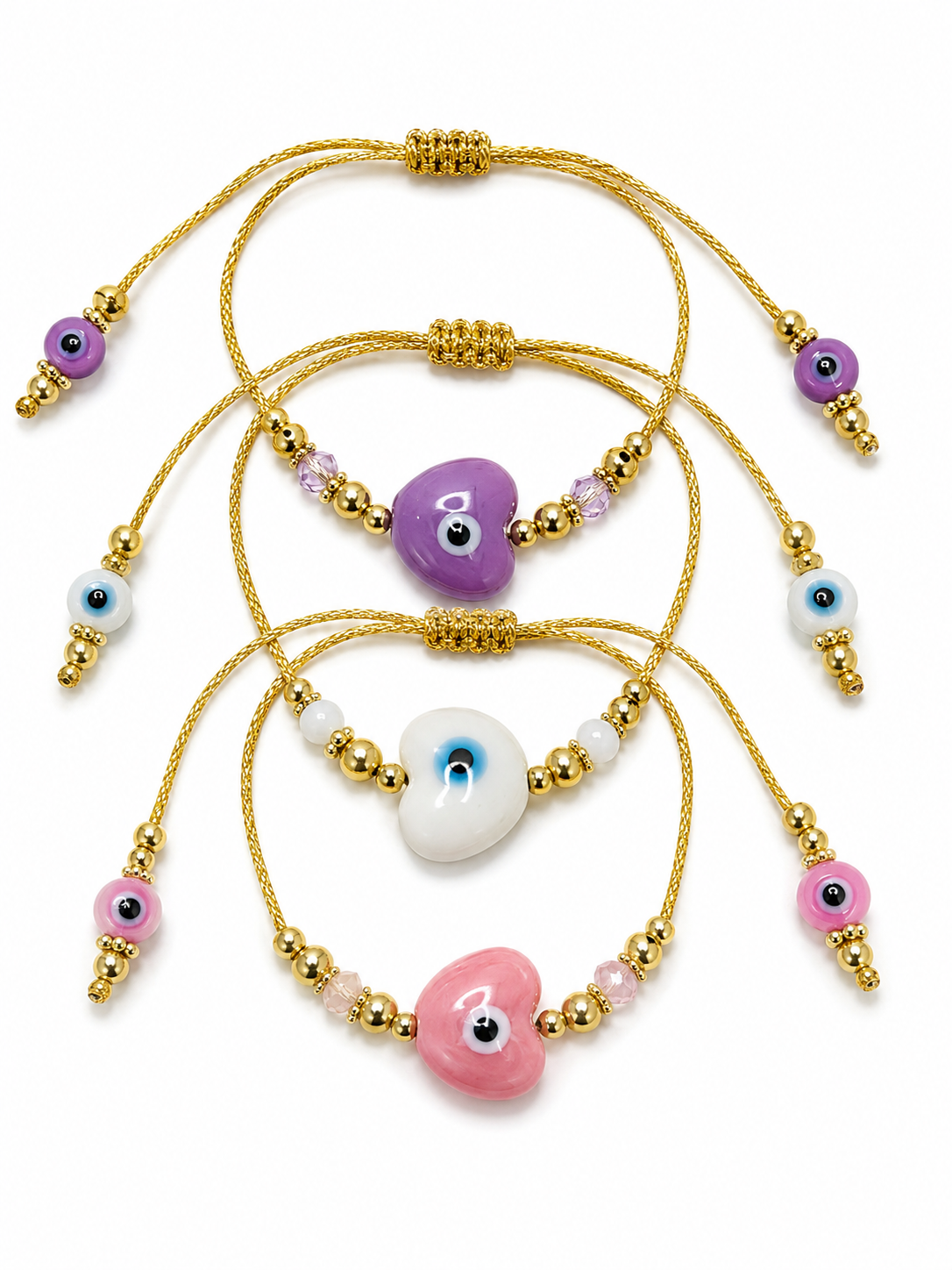 💜 🤍💕Pulsera Corazón Ojo Protector
