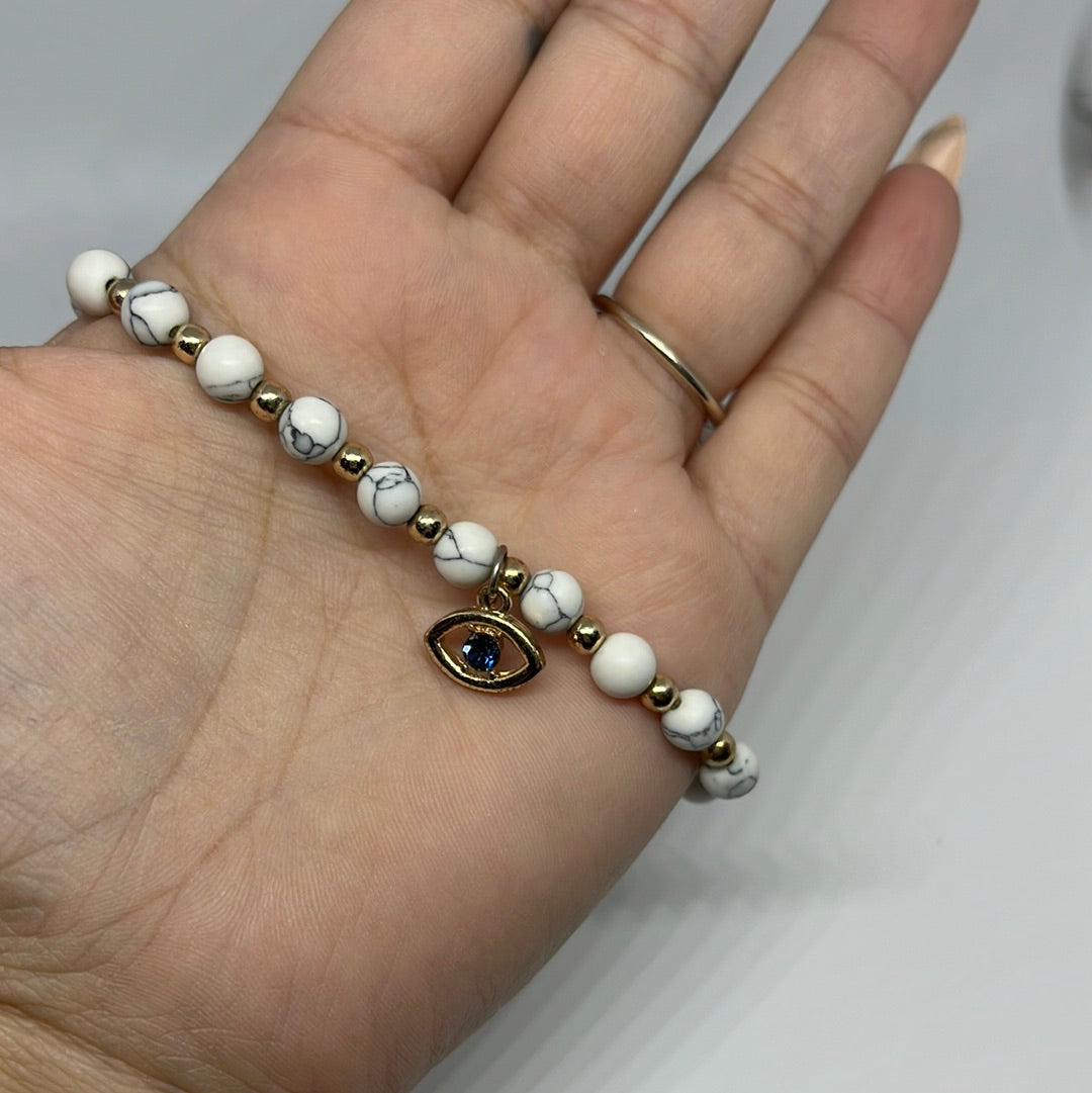 Marbled Bracelet with Evil Eye