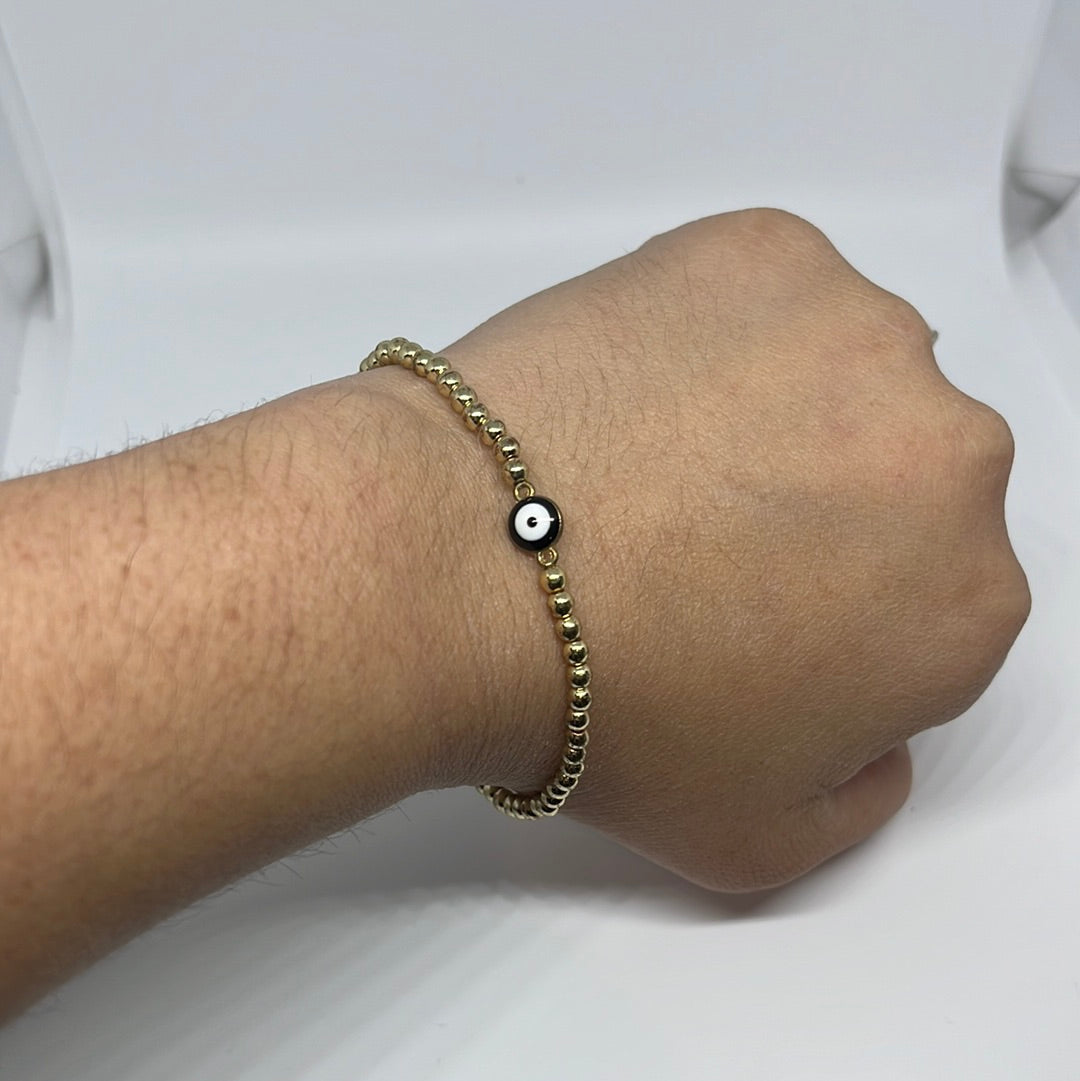 Gold & Black Evil Eye Bracelet