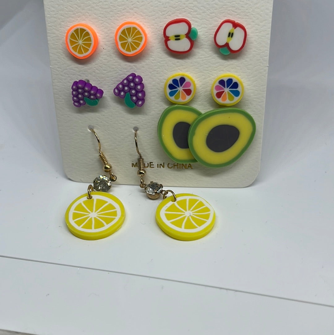 Set of Fruit earrings