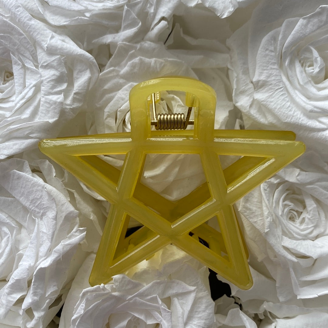 Yellow Star Hair Claw/Hair Clip