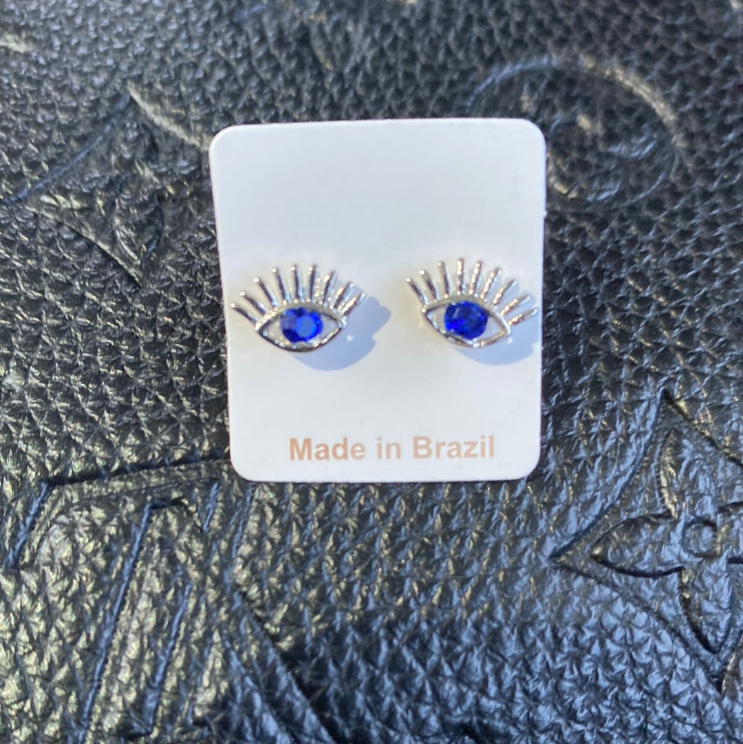 Silver Evil Eye Earrings