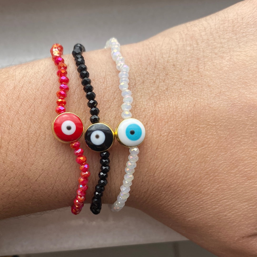 White Evil Eye Bracelets