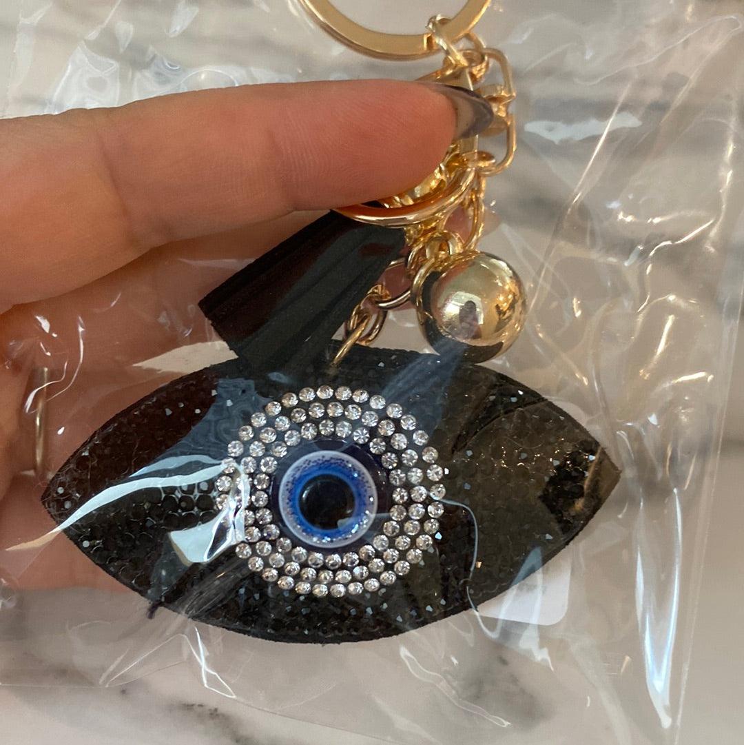 Black Evil Eye Keychain/Llavero - Life with JessicaS