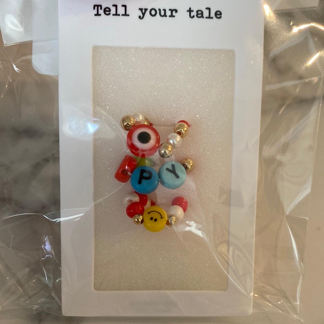 3 Piece stretchy Red Evil Eye ring set - Life with JessicaS