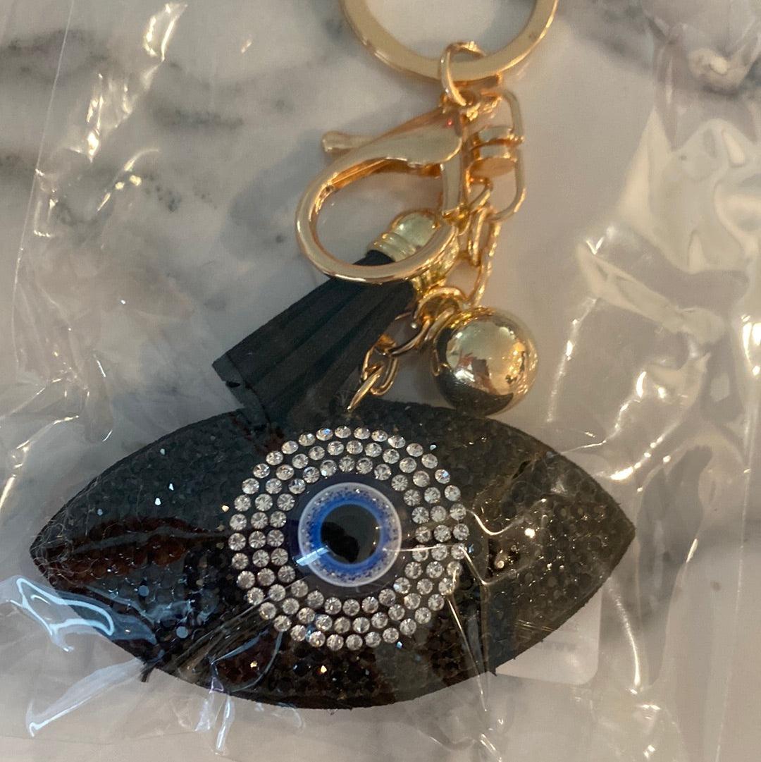 Black Evil Eye Keychain/Llavero - Life with JessicaS