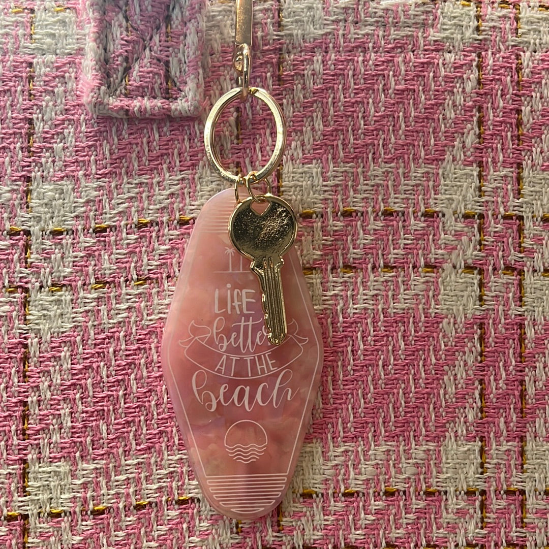 Pink Hotel Keychain/Bag charm