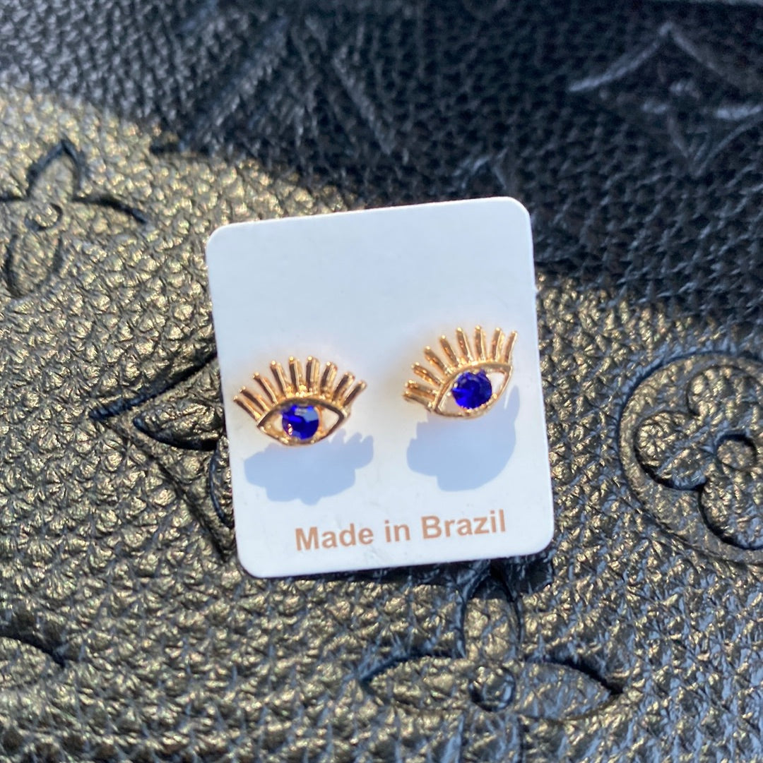 Gold Evil Eye Earrings