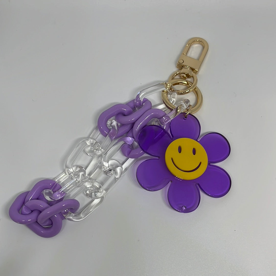 Purple daisy keychain/Bag Charm
