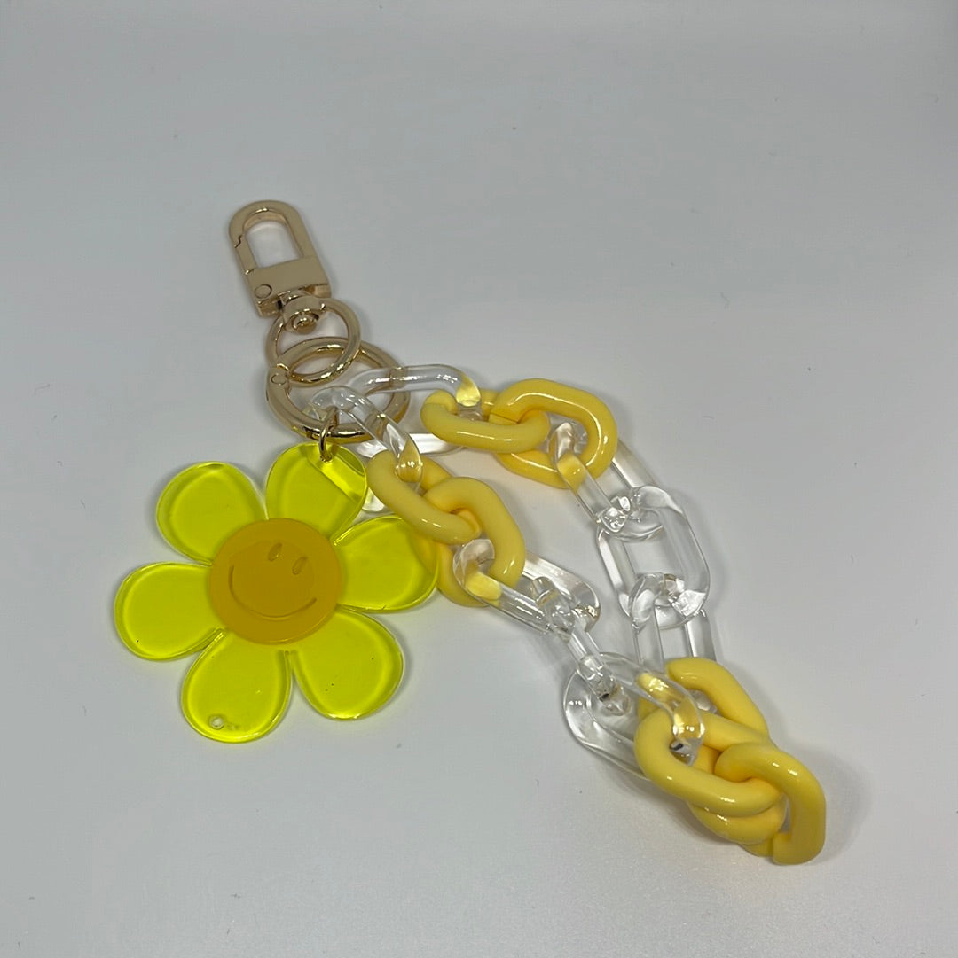 Yellow Daisy chainlink keychain