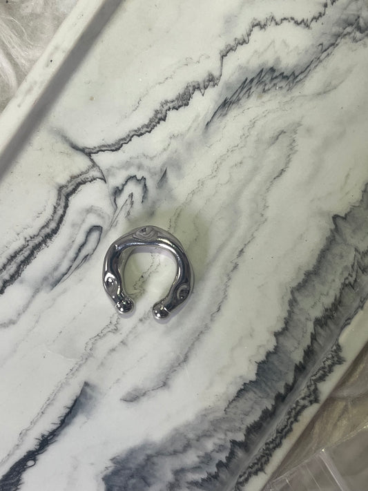 Silver ear cuff