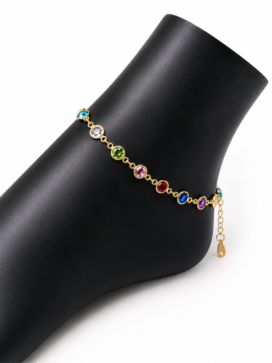 Tobillera Multicolor con Cristales
