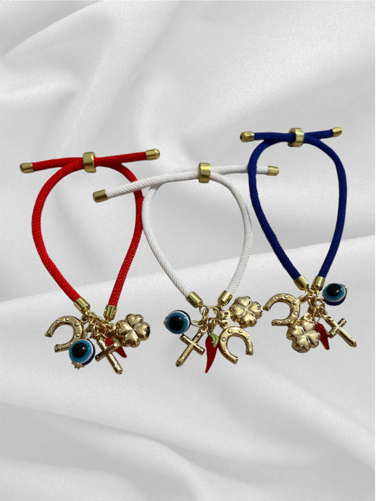 Pulseras Ashe con ojo azul obscuro