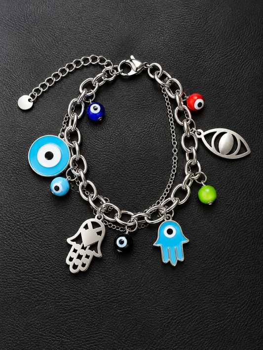 Pulsera Ojitos Plateada