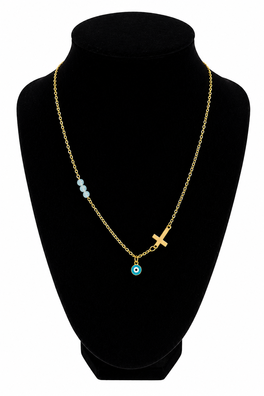 Collar Cruz con Ojo Turco