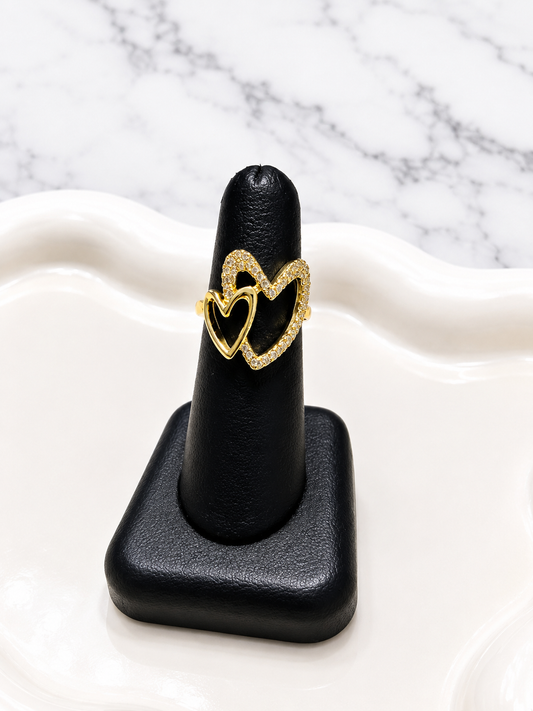 Double heart ring