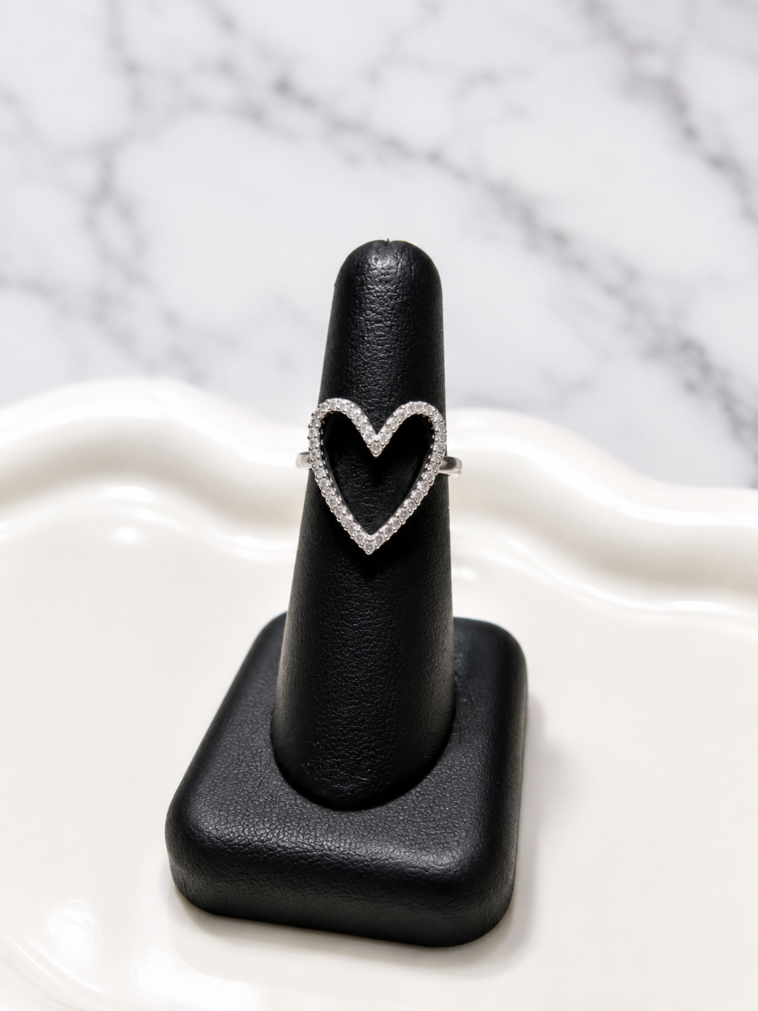 Silver Open Heart Ring