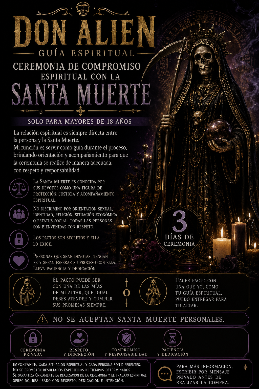 Pacto Ceremonia de Compromiso Espiritual con la Santa Muerte