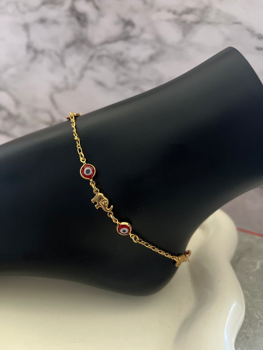 Tobillera evil eye with Elephant