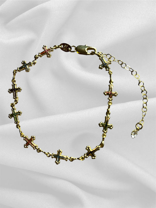 Multi color Cross Bracelet