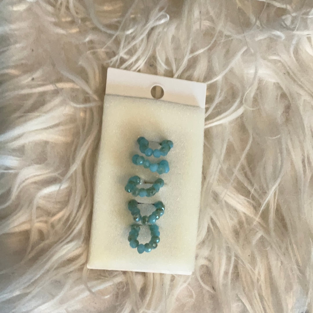 Baby blue stretchy ring set