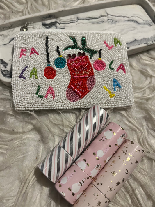 Fa la la Christmas pouch
