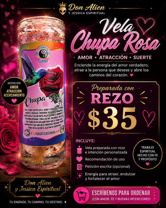 Veladora de Chuparosa con rezo