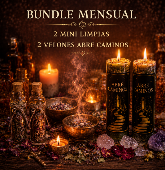 Bundle Del Mes 2 mini Limpias y 2 Velones Abre Caminos