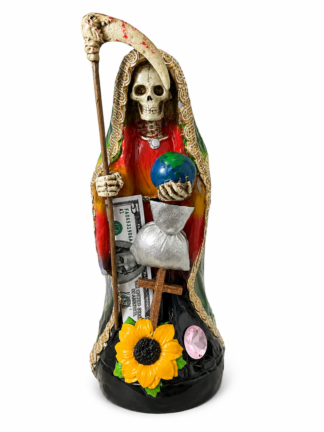 Santa Muerte de las 7 Potencias Estatua