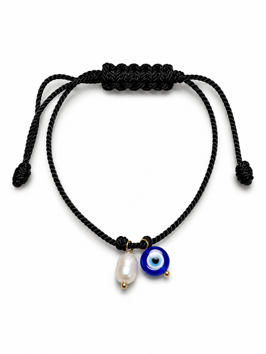 🧿 Pulsera Ojo Protector con Perla adjustable