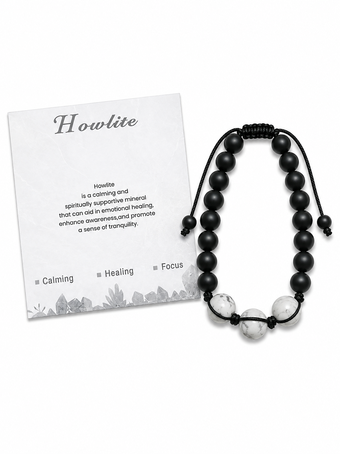 🤍 Pulsera de Howlita – Calma, Enfoque y Equilibrio