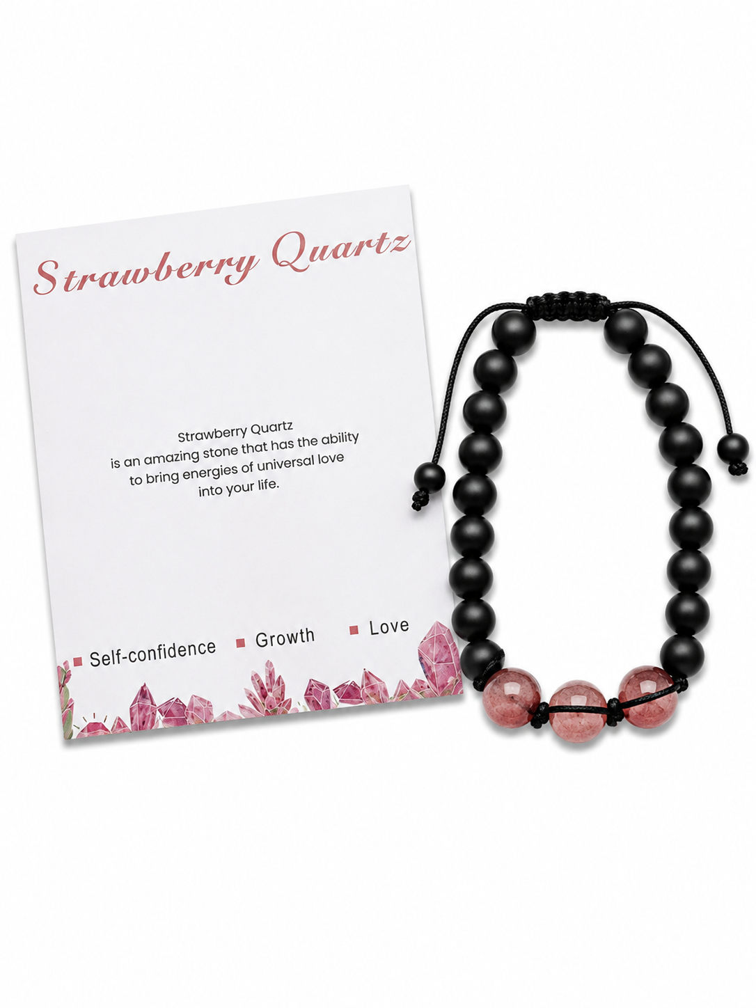 🍓 Pulsera Strawberry Quartz – Amor, Crecimiento y Confianza