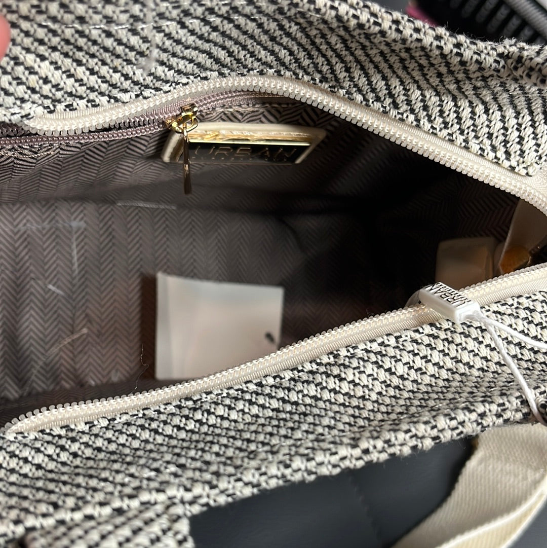 Beige and Black Tote Bag