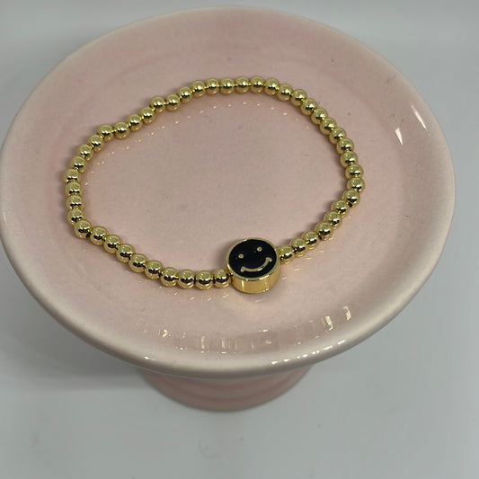 Black Smiley face bracelet