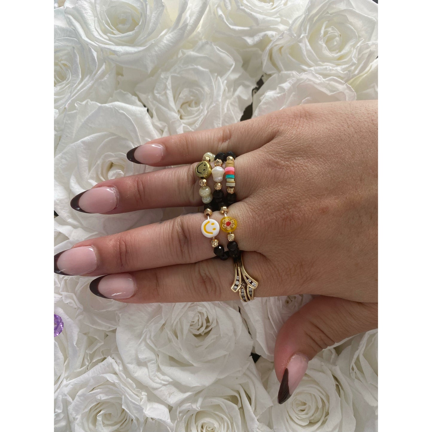 5 piece ring set Black Set - Life with JessicaS