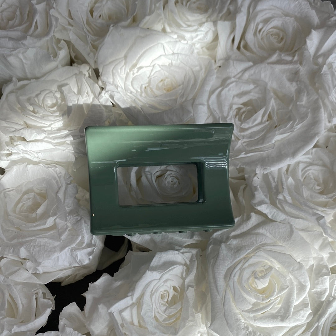 Green Glossy Hair Claw. Hair Accessorie