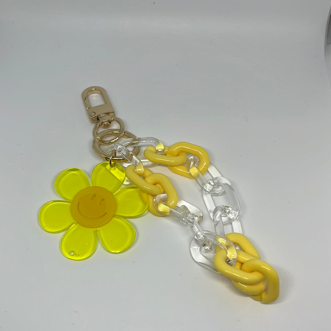 Yellow Daisy chainlink keychain