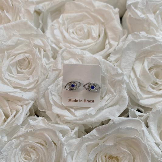 Silver Eye Earrings blue eye