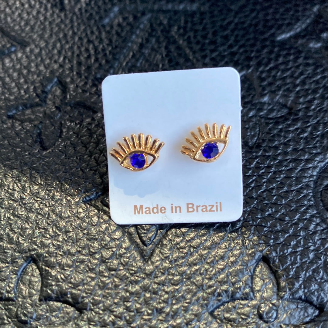 Gold Evil Eye Earrings
