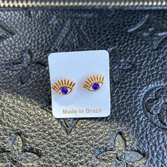 Gold Evil Eye Earrings