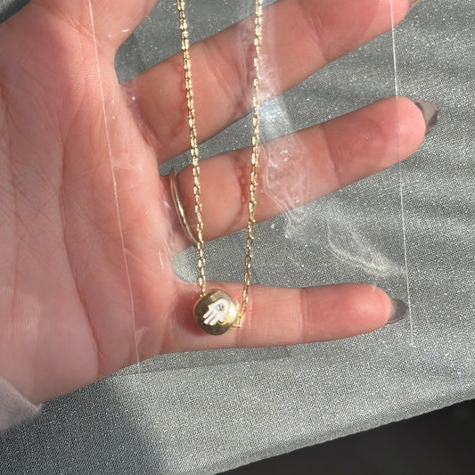 Hamsa Necklace with White Hand