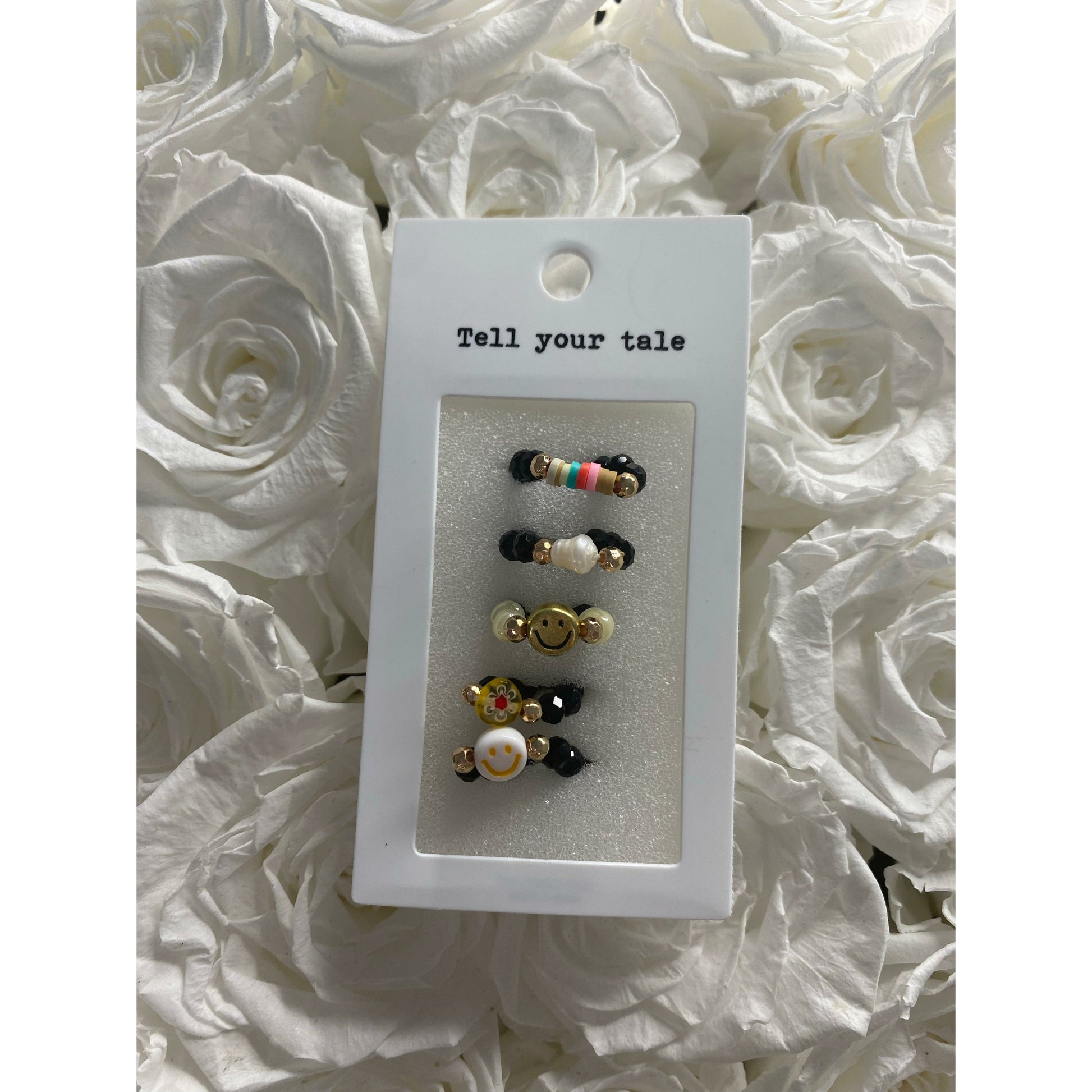 5 piece ring set Black Set - Life with JessicaS