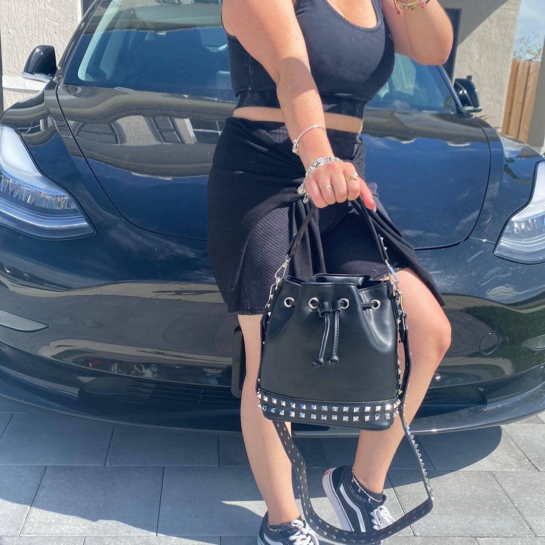 Black Handbag with silver detail - Life with JessicaS