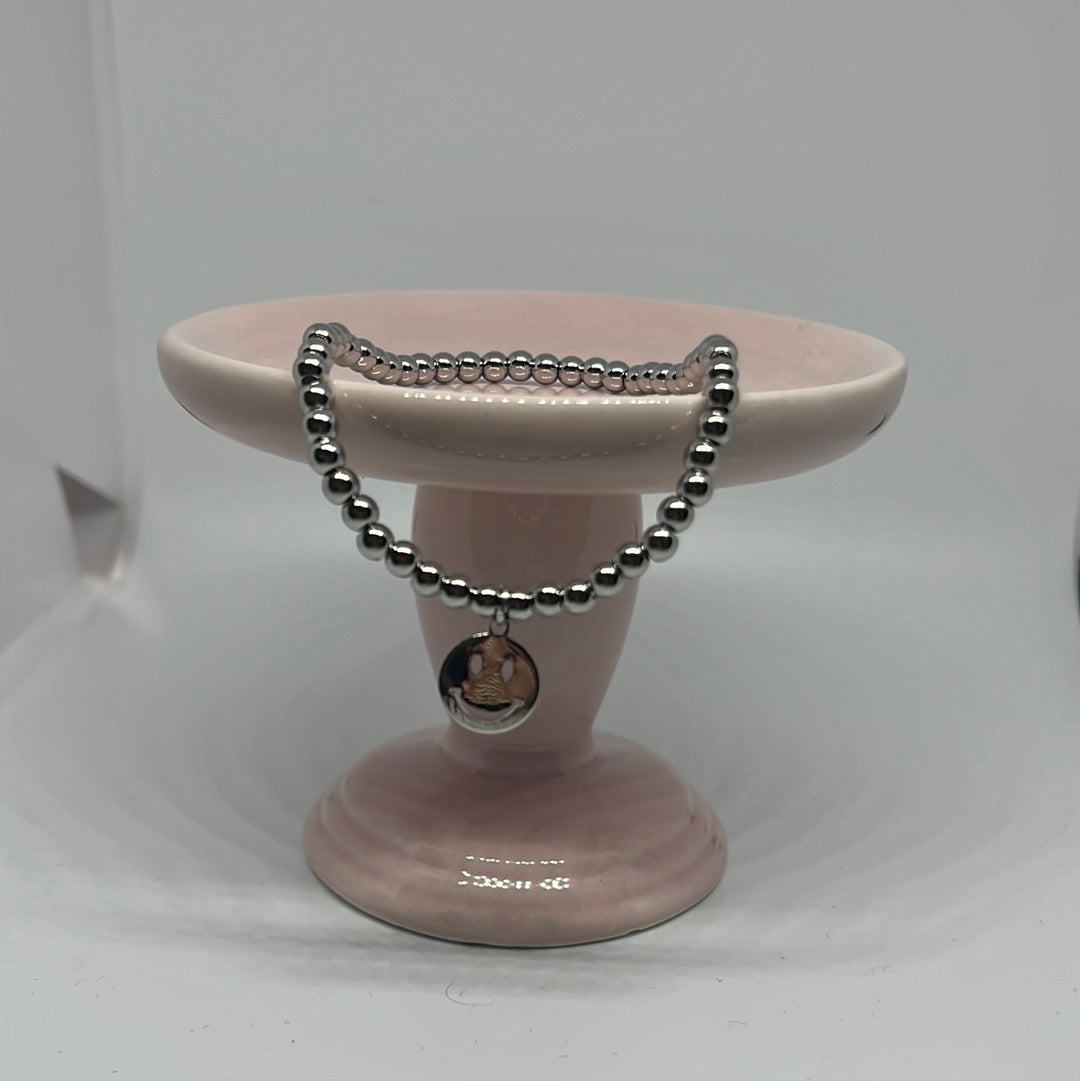 Silver bracelet with a Smiley face