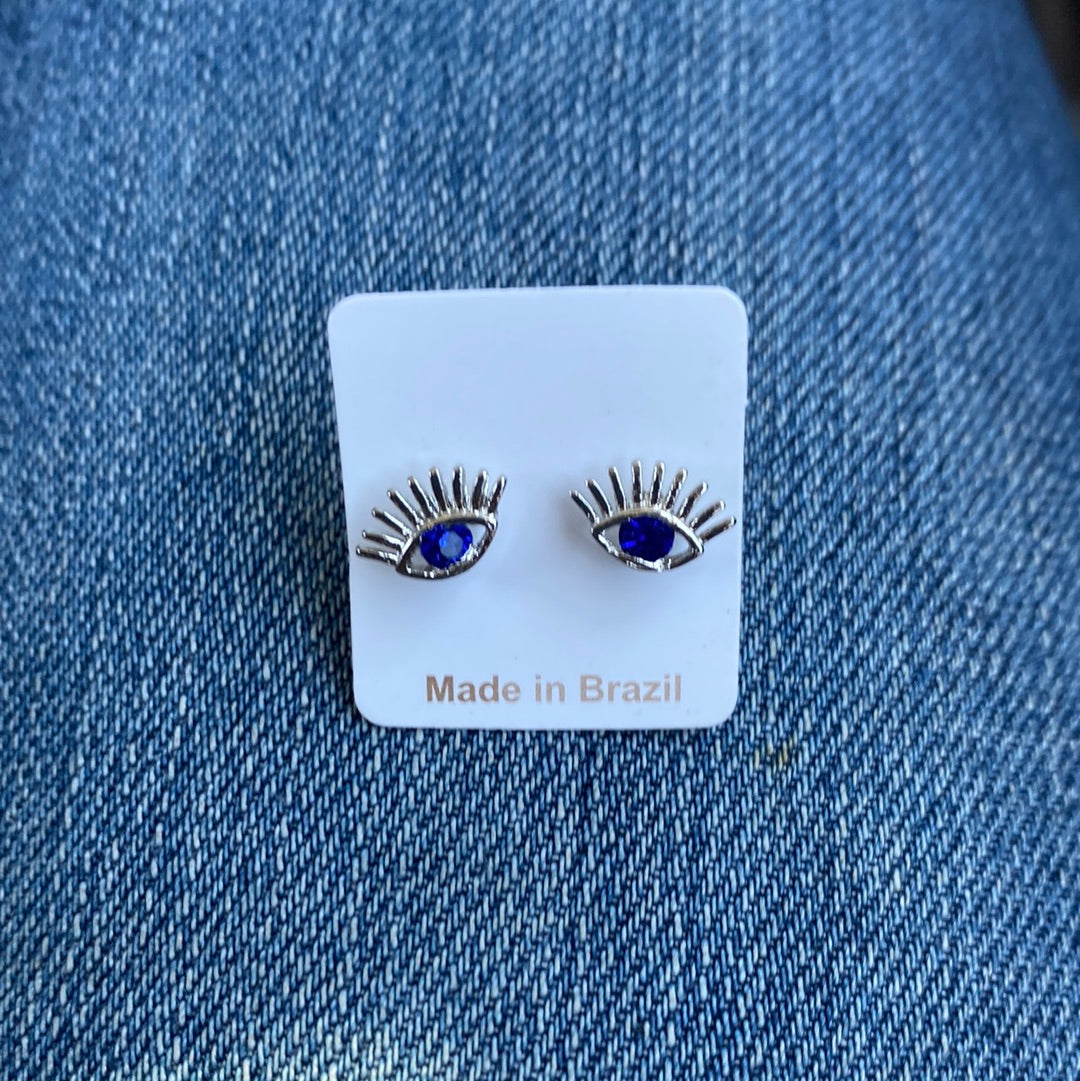 Silver Evil Eye Earrings